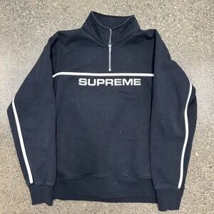 Supreme RARE Two Tone Half Quarter Zip Sweater - Black and White (Size M)